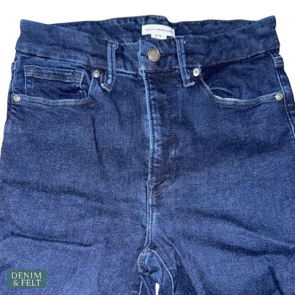 Good American Always Fits Good Waist Skinny Jeans Dark Wash Size 6-12 Stretch - Picture 7 of 10